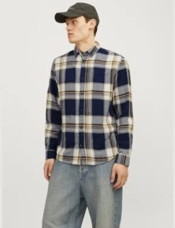 Jack & Jones Slim Fit Pure Cotton Checked Overshirt 34 Jack & Jones Slim Fit Pure Cotton Checked Overshirt -Marksandspencer Sale Store slim fit pure cotton checked overshirt 12