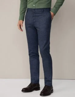 Hackett Slim Fit Pure Cotton Checked Trousers -Marksandspencer Sale Store slim fit pure cotton checked trousers 10