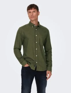 Only & Sons Slim Fit Pure Cotton Flannel Shirt -Marksandspencer Sale Store slim fit pure cotton flannel shirt 10