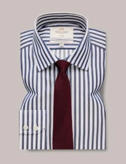 Slim Fit Pure Cotton Striped Shirt -Marksandspencer Sale Store slim fit pure cotton striped shirt 3