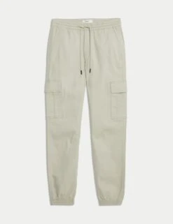 Slim Fit Stretch Cuffed Cargo Trousers -Marksandspencer Sale Store slim fit stretch cuffed cargo joggers 5