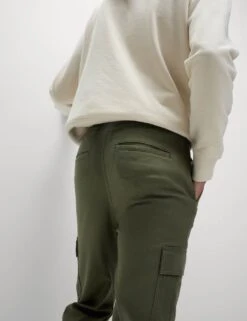 Slim Fit Stretch Cuffed Cargo Trousers -Marksandspencer Sale Store slim fit stretch cuffed cargo joggers 6