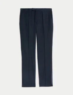 Slim Fit Stretch Tuxedo Trousers -Marksandspencer Sale Store slim fit stretch tuxedo trousers 14