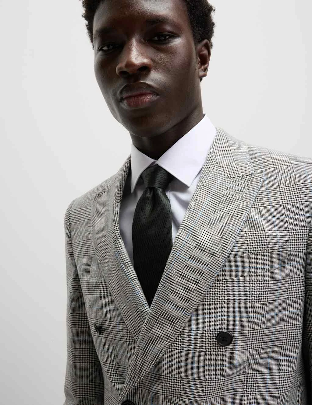 Slim Fit Wool Blend Check Suit Jacket 9 Slim Fit Wool Blend Check Suit Jacket - Image 9