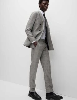 Slim Fit Wool Rich Check Suit Trousers -Marksandspencer Sale Store slim fit wool rich check suit trousers 13