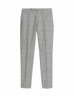 Slim Fit Wool Rich Check Suit Trousers -Marksandspencer Sale Store slim fit wool rich check suit trousers