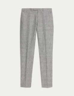 Slim Fit Wool Rich Check Suit Trousers -Marksandspencer Sale Store slim fit wool rich check suit trousers 7