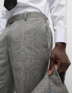 Slim Fit Wool Rich Check Suit Trousers -Marksandspencer Sale Store slim fit wool rich check suit trousers 8