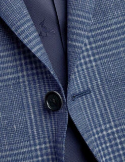 Slim Fit Wool Rich Linen Blend Check Jacket -Marksandspencer Sale Store slim fit wool rich linen blend check jacket 6