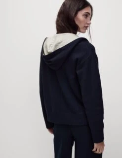 Soft Touch Two Tone Slim Fit Hoodie -Marksandspencer Sale Store soft touch slim fit hoodie 1