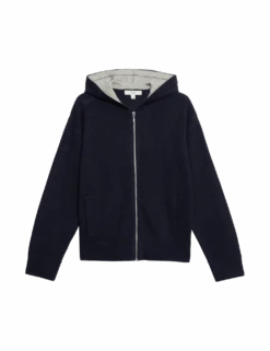 Soft Touch Two Tone Slim Fit Hoodie -Marksandspencer Sale Store soft touch slim fit hoodie