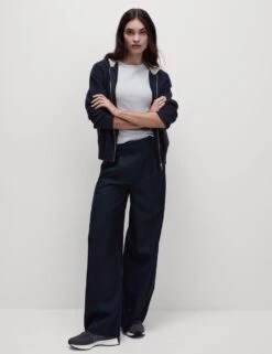 Soft Touch Two Tone Slim Fit Hoodie -Marksandspencer Sale Store soft touch slim fit hoodie 3