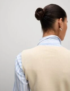 Soft Touch V-Neck Knitted Waistcoat -Marksandspencer Sale Store soft touch v neck knitted waistcoat 11