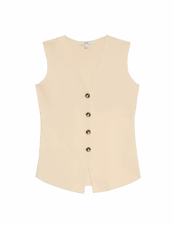 Soft Touch V-Neck Knitted Waistcoat -Marksandspencer Sale Store soft touch v neck knitted waistcoat