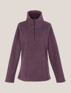 Regatta Solenne Striped Funnel Neck Half Zip Fleece -Marksandspencer Sale Store solenne striped funnel neck half zip fleece 10