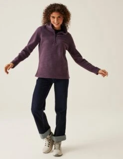 Regatta Solenne Striped Funnel Neck Half Zip Fleece -Marksandspencer Sale Store solenne striped funnel neck half zip fleece 12