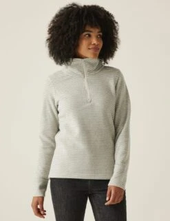 Regatta Solenne Striped Funnel Neck Half Zip Fleece -Marksandspencer Sale Store solenne striped funnel neck half zip fleece 16