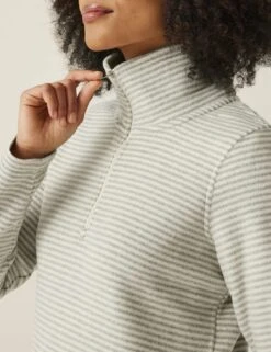 Regatta Solenne Striped Funnel Neck Half Zip Fleece -Marksandspencer Sale Store solenne striped funnel neck half zip fleece 18