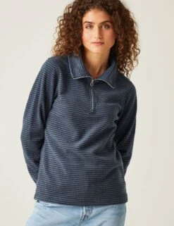 Regatta Solenne Striped Funnel Neck Half Zip Fleece -Marksandspencer Sale Store solenne striped funnel neck half zip fleece 6