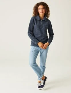 Regatta Solenne Striped Funnel Neck Half Zip Fleece -Marksandspencer Sale Store solenne striped funnel neck half zip fleece 7