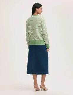 Stella Cotton Rich Striped Crew Neck Jumper -Marksandspencer Sale Store stella cotton rich striped crew neck jumper 10