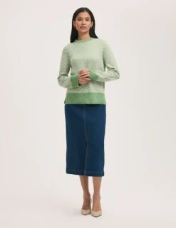 Stella Cotton Rich Striped Crew Neck Jumper -Marksandspencer Sale Store stella cotton rich striped crew neck jumper 11