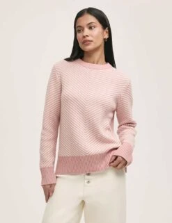Stella Cotton Rich Striped Crew Neck Jumper -Marksandspencer Sale Store stella cotton rich striped crew neck jumper 4