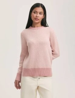 Stella Cotton Rich Striped Crew Neck Jumper -Marksandspencer Sale Store stella cotton rich striped crew neck jumper 5