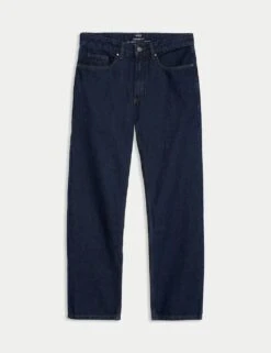 Straight Fit Pure Cotton Jeans -Marksandspencer Sale Store straight fit pure cotton flat front jeans 10