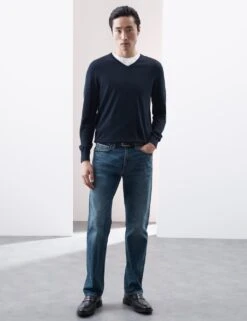 Straight Fit Japanese Selvedge Jeans -Marksandspencer Sale Store straight fit selvedge jeans 3
