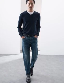Straight Fit Japanese Selvedge Jeans -Marksandspencer Sale Store straight fit selvedge jeans 5