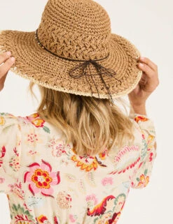 Straw Crochet Embellished Wide Brim Hat -Marksandspencer Sale Store straw crochet embellished wide brim hat 6