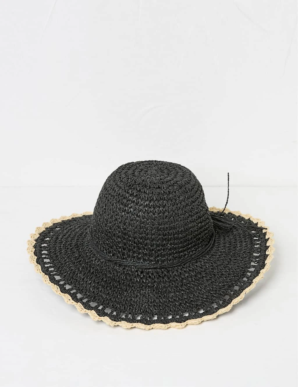 Straw Scallop Edge Wide Brim Hat 6 Straw Scallop Edge Wide Brim Hat - Image 6