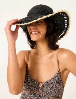 Straw Scallop Edge Wide Brim Hat 15 Straw Scallop Edge Wide Brim Hat -Marksandspencer Sale Store straw scallop edge wide brim hat 7