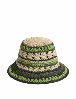 Straw Striped Bucket Hat -Marksandspencer Sale Store straw striped crochet bucket hat 1