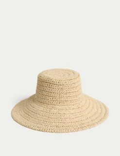 Straw Wide Brim Hat -Marksandspencer Sale Store straw wide brim hat 1