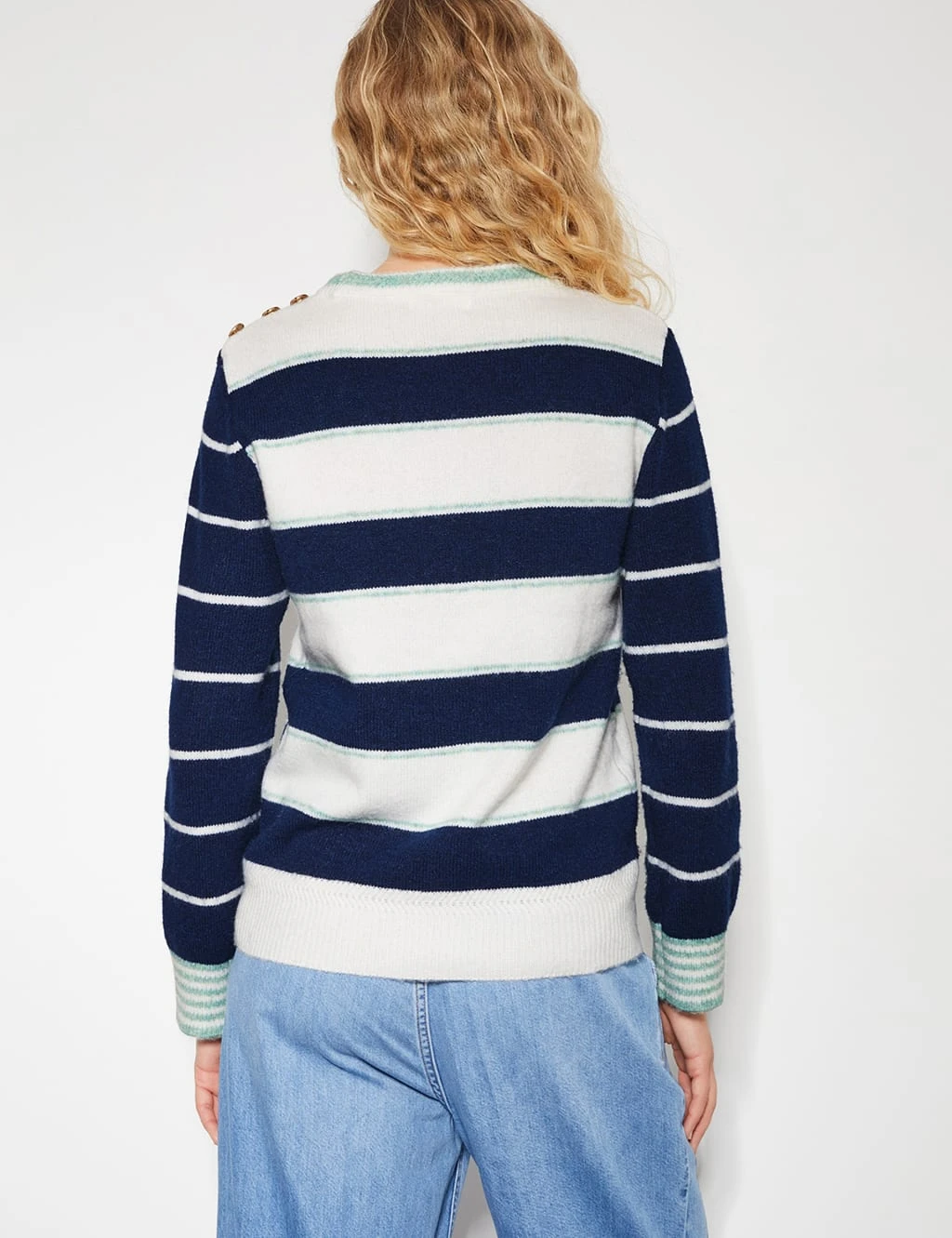 MONSOON Striped Crew Neck Pocket Detail Jumper 7 MONSOON Striped Crew Neck Pocket Detail Jumper - Image 7