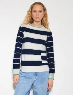 MONSOON Striped Crew Neck Pocket Detail Jumper 19 MONSOON Striped Crew Neck Pocket Detail Jumper -Marksandspencer Sale Store striped crew neck pocket detail jumper 9