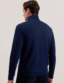Ted Baker Longman Ombre Detail Half Zip Sweatshirt -Marksandspencer Sale Store striped half zip funnel neck sweatshirt 1