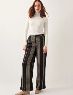 MONSOON Striped Straight Leg Trousers -Marksandspencer Sale Store striped straight leg trousers 9