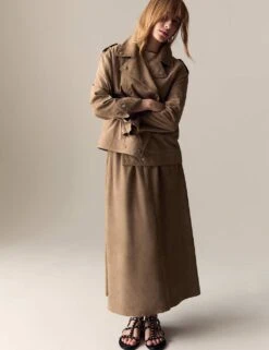 Suede Collared Biker Jacket -Marksandspencer Sale Store suede collared biker jacket 13