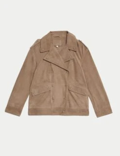 Suede Collared Biker Jacket -Marksandspencer Sale Store suede collared biker jacket 7