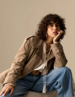 Suede Collared Biker Jacket -Marksandspencer Sale Store suede collared biker jacket 9