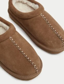 Suede Faux Fur Lined Mule Clog Slippers -Marksandspencer Sale Store suede faux fur lined mule clog slippers 5