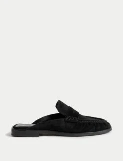 Suede Loafer Mules -Marksandspencer Sale Store suede flatform loafer mules 1