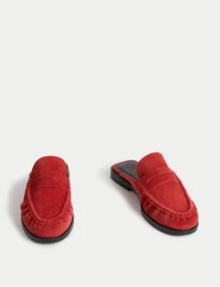 Suede Loafer Mules -Marksandspencer Sale Store suede flatform loafer mules 3
