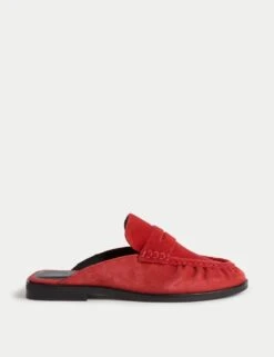Suede Loafer Mules -Marksandspencer Sale Store suede flatform loafer mules 4