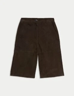 Suede High Waisted Knee Length Shorts -Marksandspencer Sale Store suede high waisted knee length shorts 11