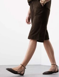 Suede High Waisted Knee Length Shorts -Marksandspencer Sale Store suede high waisted knee length shorts 7