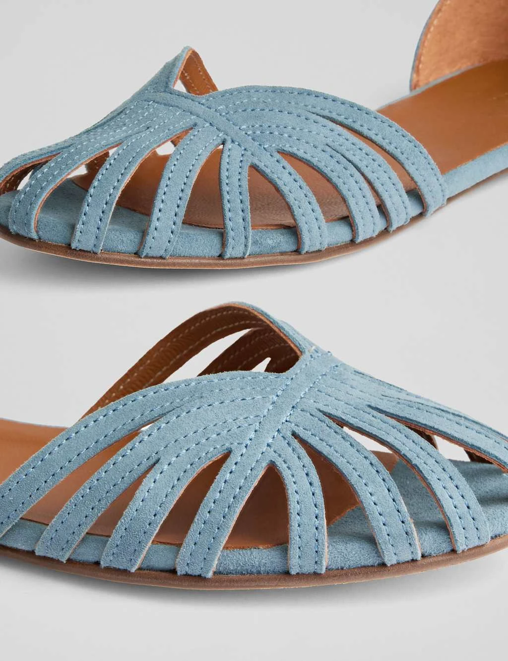 Suede Plaited Ankle Strap Flat Sandals 5 Suede Plaited Ankle Strap Flat Sandals - Image 5